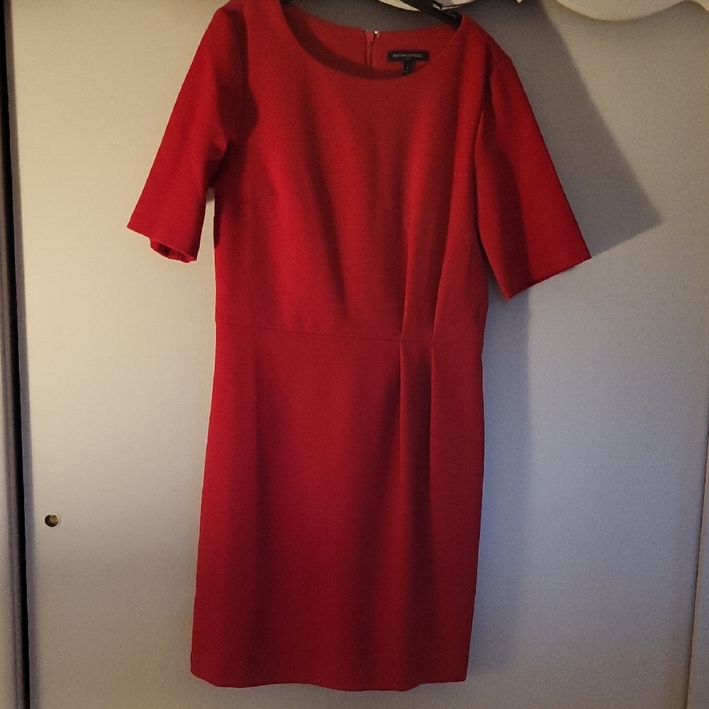 Banana Republic Elegant Red Midi Dress